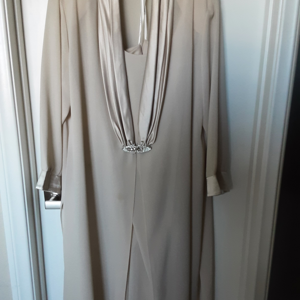 Patra Cream Dress with Rhinestone Accent